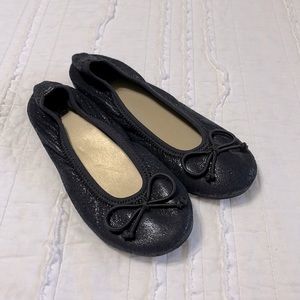 Girls’ Ballet Flats Black Glitter Size 11.5